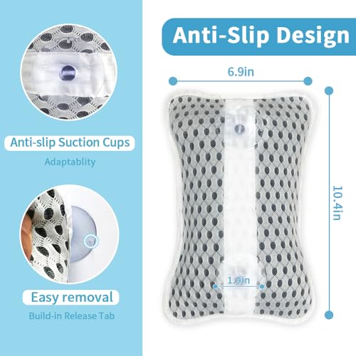 Luxury Bath Pillow with Suction Cups - Neck & Back Support