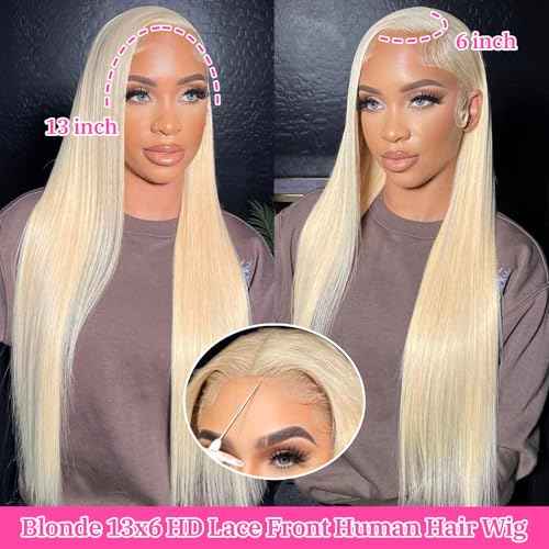 30 Inch 613 13x6 Lace Front Wig Human Hair Straight Human Hair Wig 180 Density Honey Blonde Wig Human Hair For Black Women