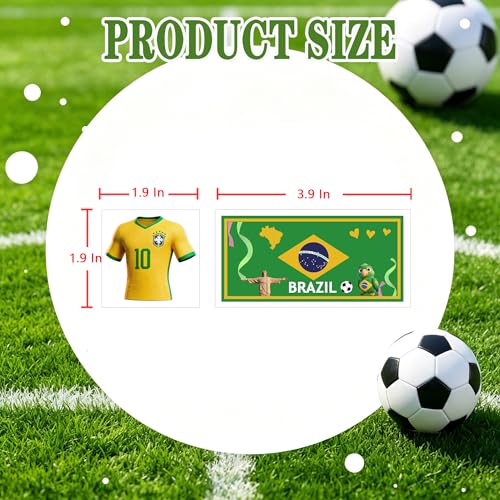 ZH BOCO ARTS Brazil Flag Temporary Tattoos Waterproof 56pcs for World Cup & Sports Fans