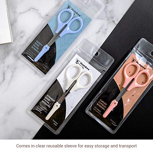 Humbee Curved Grooming Scissors with Cap | Hair, Beard & Facial Trimmer