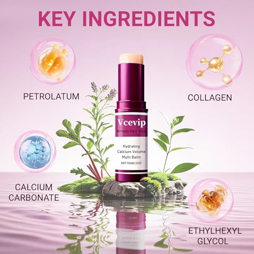 Calcium Volume Multi Balm Stick - Anti-Aging Collagen Cream for Intensive Hydration, Wrinkle Repair & Skin Firming, Suitable for Face, Eyes and Neck.
