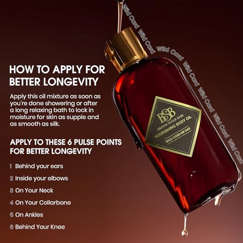 Brown Sugar Babe Wild Card Body Oil, Nourishing Oil for Women with Jasmine Perfume Oil and Cedar, Scented Skin Care, Paraben Free, Body-Oil Perfume, Phthalates Free, Made in USA
