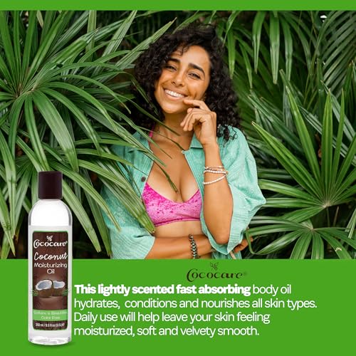 Cococare Coconut Moisturizing Oil 8.5 Fl Oz. - Formulated with Natural Coconut Oil - Lightweight