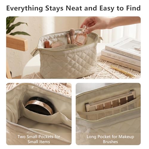 Wudygirl Travel Makeup Bag - Padded Cosmetic Pouch for Women