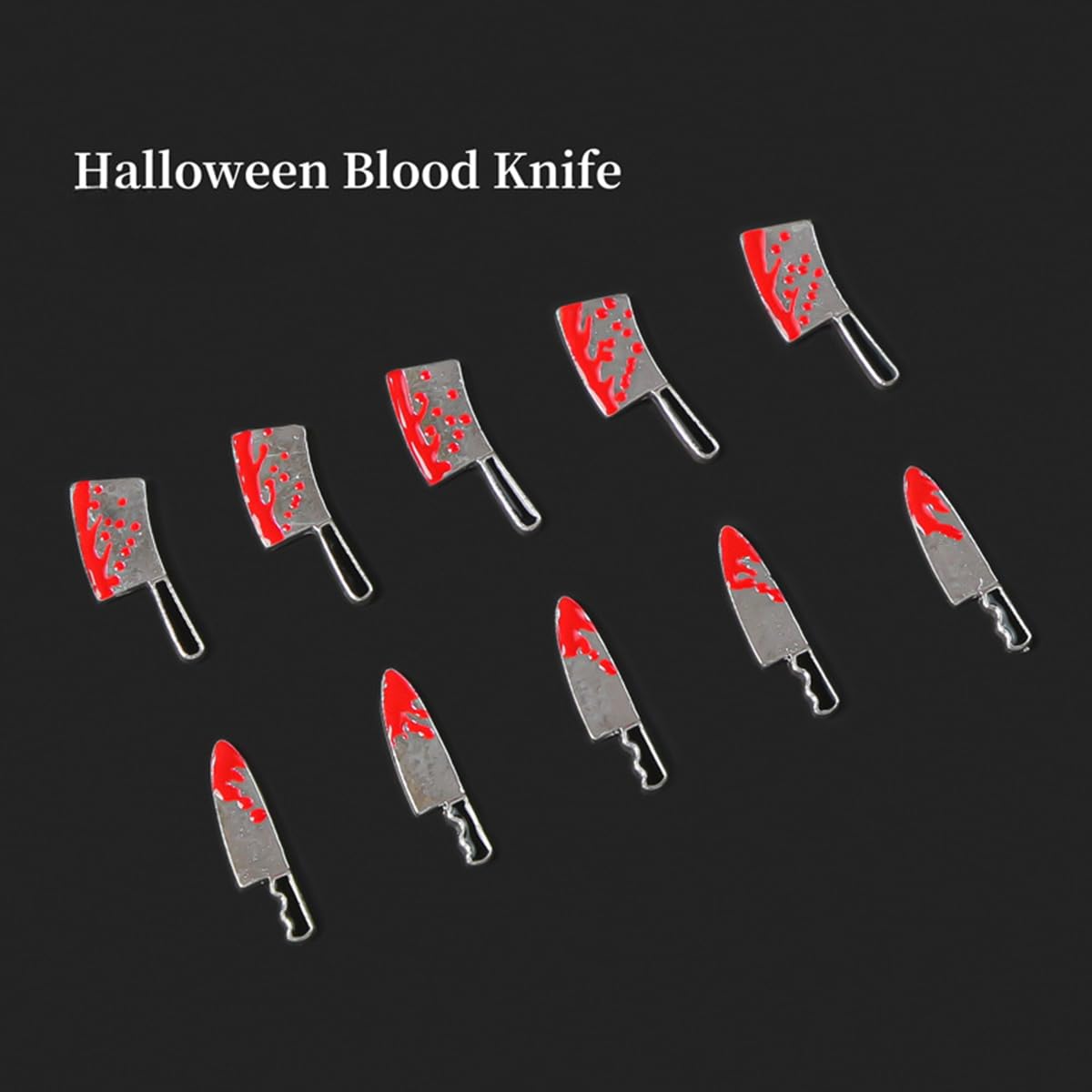 Halloween Nail Charms Blood Knife Nail Art Charms 3D Metal Alloy Halloween Charms for Nails Gothic Knife Punk 3D Weapon Charms DIY Nail Jewelry Halloween Nail Art Decoration Accessories for Women