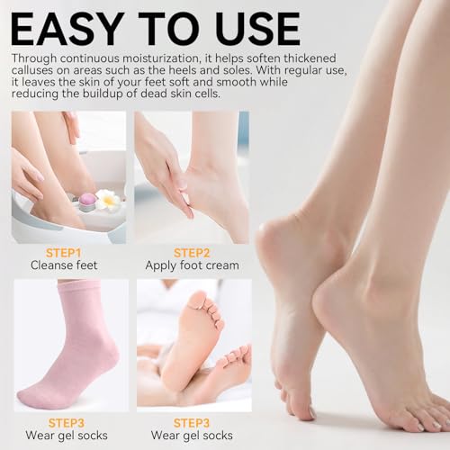 Moisturizing Gel Socks for Dry Feet - 2 Pairs, One Size