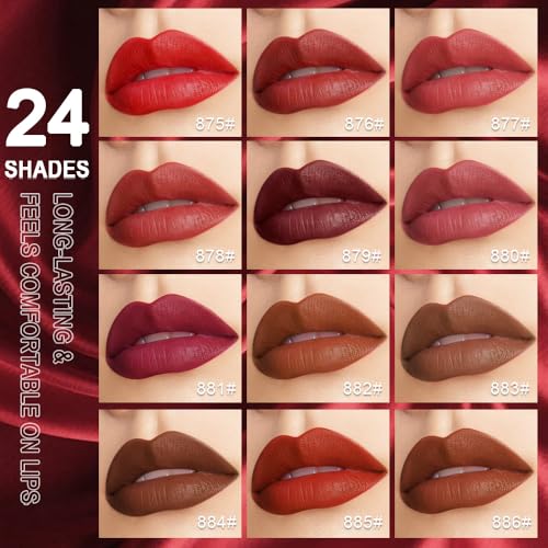Velvet Matte Lipstick - Highly Pigmented, Hydrating & Waterproof, 24-Hour Wear