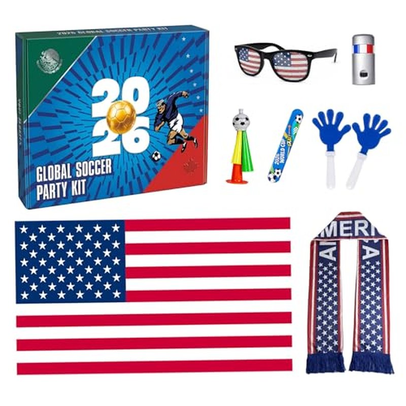 2026 World Cup Soccer Fan Gear Set - USA Flag Accessories