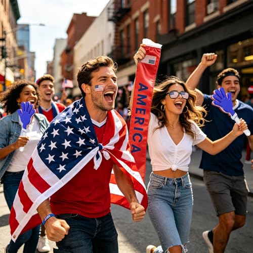 2026 World Cup USA Fan Kit with Flag, Sunglasses, Banner, Clapper, Wristband & Face Paint