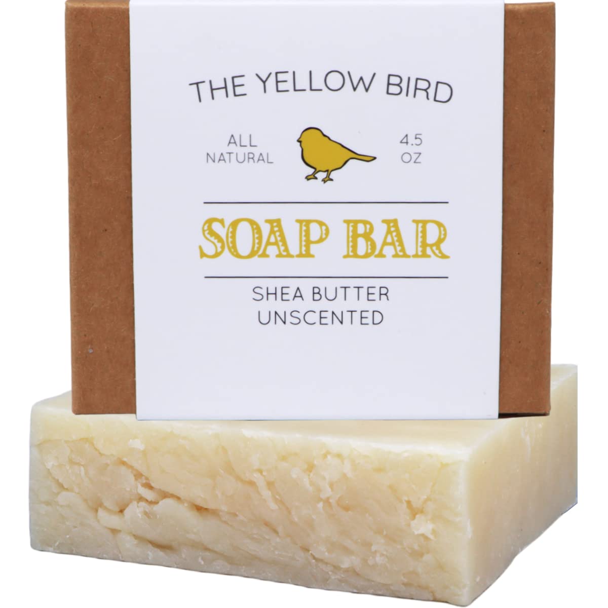 The Yellow Bird Unscented Soap Bar For Sensitive Skin. Handmade Face Soap that's Fragrance Free and Hypoallergenic. Natural, Vegan, and Organic Ingredients.