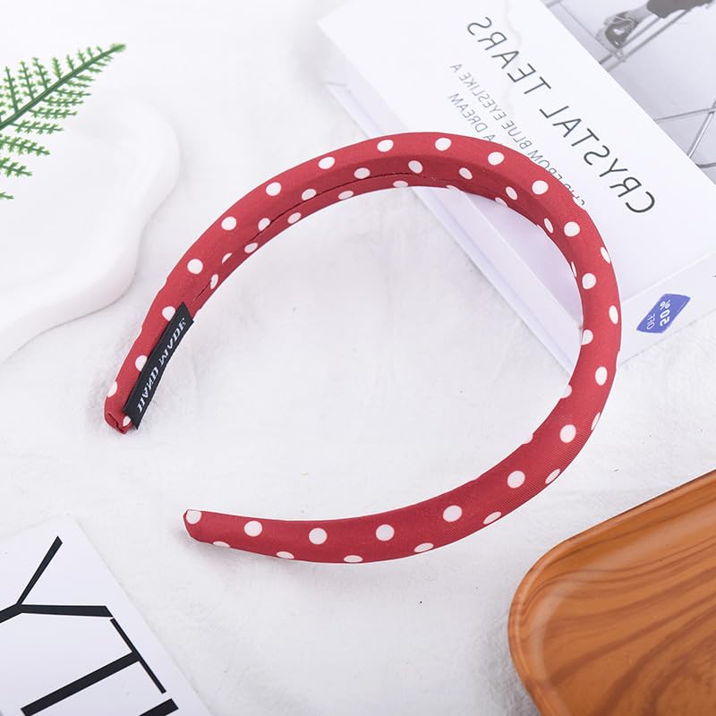 Vintage Red Polka Dot Headband for Women - Non-Slip Design