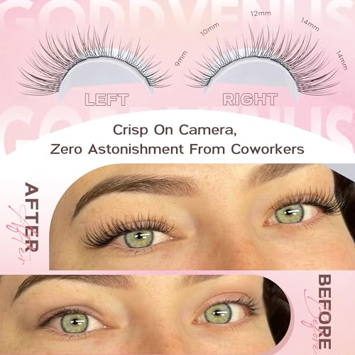Goddvenus Wispy Lash Clusters - 9-14mm Natural DIY Extensions