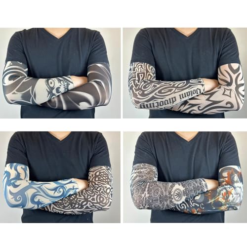 UV Protection Cooling Fake Tattoo Sleeves for Men
