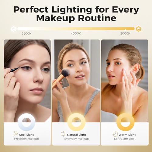 Tubbede 8 Inch Wall Mounted Makeup Mirror with 1X/30X Magnification & Rechargeable 4000mAh Battery