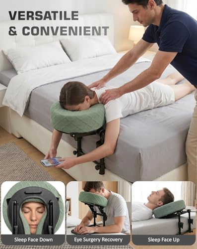 Adjustable Massage Headrest for Bed – Memory Foam Face Cradle
