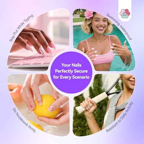 SAVILAND Plant-Based Nail Adhesive Tabs: 600 PCS Non-Irritating Nail Stickers for Press Ons Long Lasting Sticky Tabs Ultra-thin Breathable Nails Glue Sticker Home DIY Nails 15 Sizes