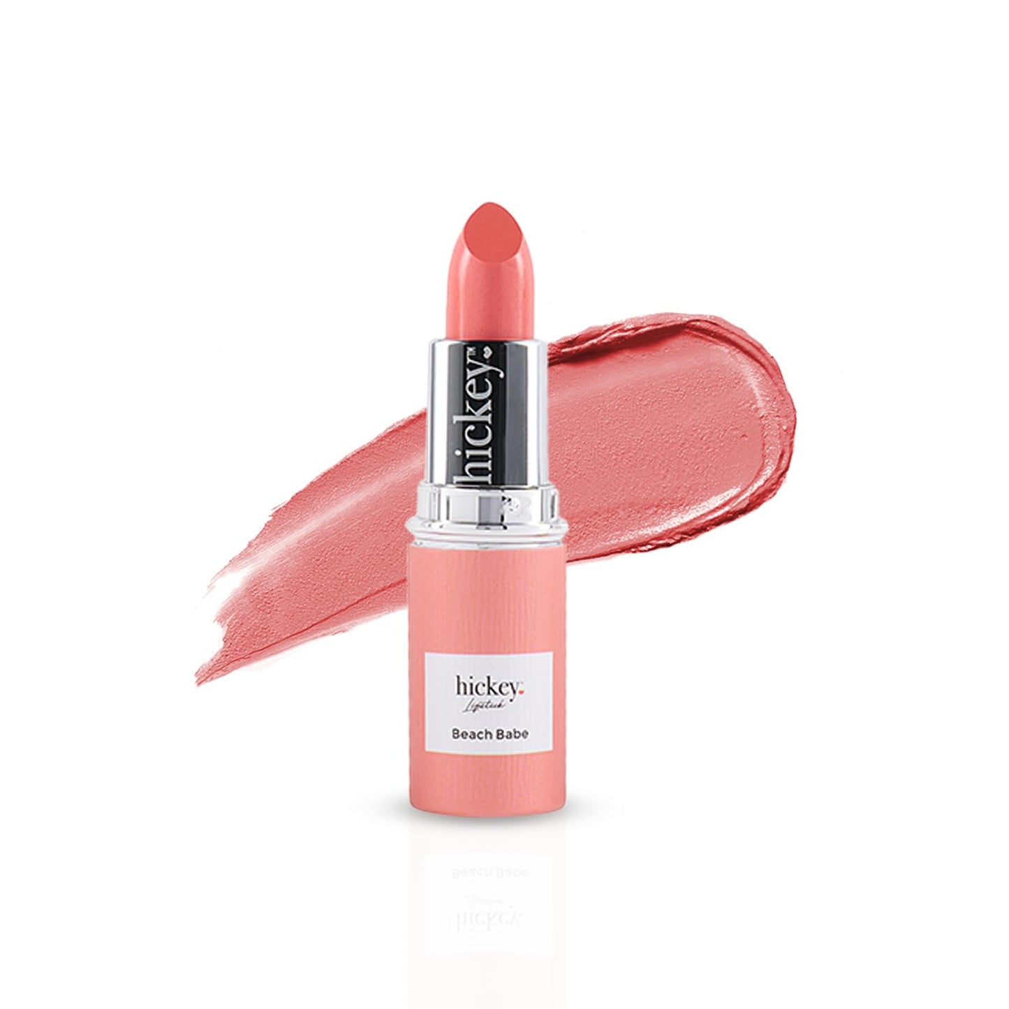 Hickey Lipstick Organic Beach Babe Coral Refill Lipstick - Moisturizing And Long Lasting Lipstick for Women - Gluten Free, Vegan Lipstick - Highly Pigmented Lipstick With Velvet Finish