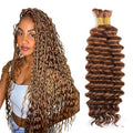 #30 Brown Deep Wave Human Hair Braiding 26" Bundle