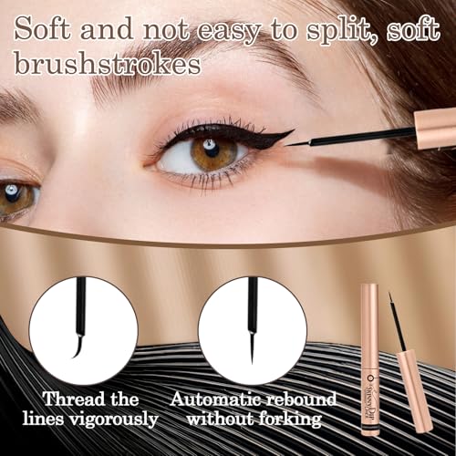 Skinny Dip Shiny Black Dip Liner ? 24H Long Lasting Eyebrow Gel for Fluffy or Laminated Brows, Clear Vegan Brow Gel with Precise Applicator, Non-Flaky, Quick Dry, Cruelty-Free