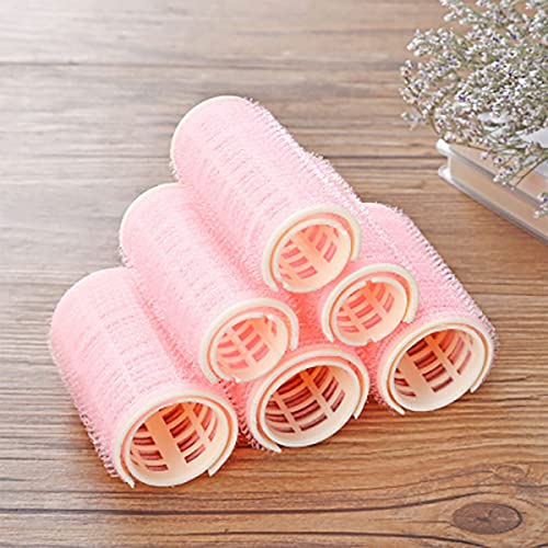 Jumbo Hair Curlers Rollers with Clips - 8PCS Volumizing Hair Clips & Self Grip Rollers for Long, Medium, Short, Thick & Thin Hair (3 Sizes, Pink)