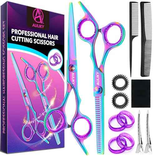 Hair Cutting Scissors Shears Kit, 6.7¡± Barber Scissors,Professional Haircut Kit,Stainless Steel Hairdressing Thinning Scissors Shears for Barber,Salon,Women,Home,Men
