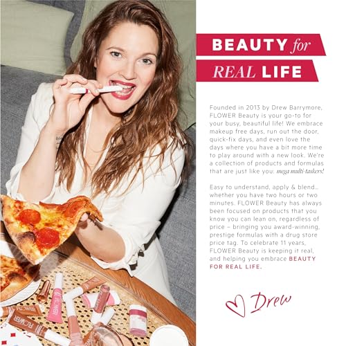 FLOWER BEAUTY By Drew Barrymore Fiber Fix Eyebrow Gel - Tinted Brow Mascara + Fixative for Eyebrows -Long-Lasting + Natural Finish -Vegan + Cruelty-Free - Blonde