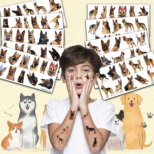 German Shepherd Temporary Tattoos - 100 PCS Party Favors