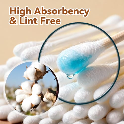 Bamboo Cotton Swabs 500 Count - 100% Biodegradable