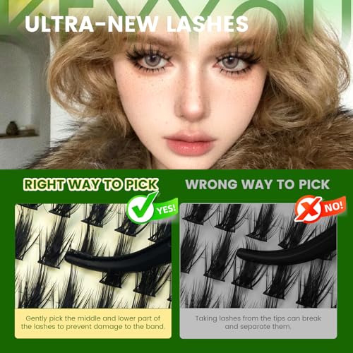 Anime Lash Clusters DIY Extension Kit, 216Pcs Waterproof