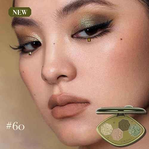 GIRLCULT 4-Color Eyeshadow Palette ? Pigmented Makeup Palette with Matte & Shimmer Finishes, Long-Lasting & Blendable, Built-in Mirror, Ideal for Natural Eye Looks or Smoky Eye Kit #60