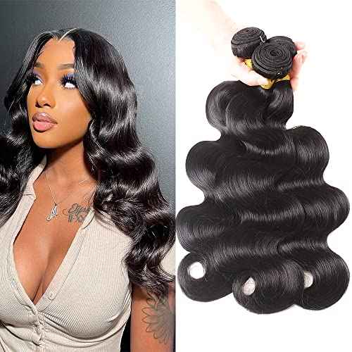 Aspumod 12A Human Hair Bundles Body Wave 3 Bundles Human Hair 16 18 20Inch Unprocessed Brazilian Virgin Hair Bundles Quick Weave Hair Extension