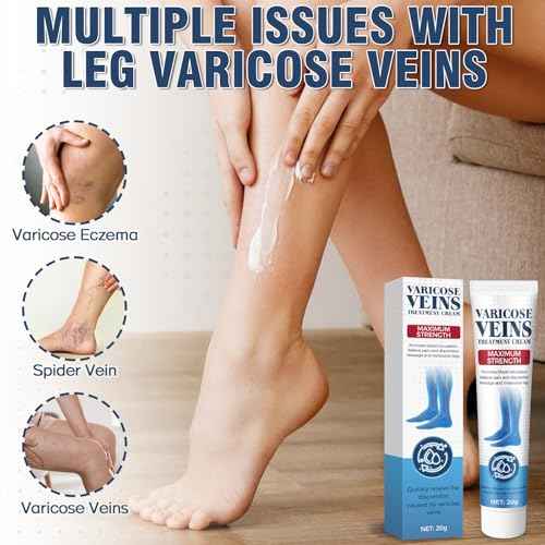 Varicose Veins Treatment for Legs, Varicose Veins Cream, Gentle Moisturizing, Solve Leg Heaviness and Swelling, Improve Circulation 20 g