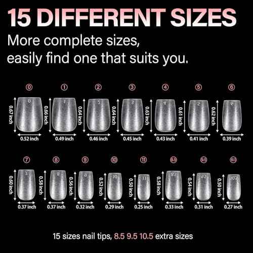 AILLSA Extra Short Coffin Nail Tips 15 Sizes Options Gel Nails Tips Full Cover Matte Prefiled Coffin Nails Tip Clear Soft Fake Nail Tip 240PCS with Storage Box