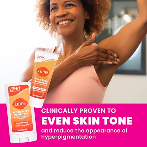 Whole Body Deodorant Mini Bundle - Cream & Solid Stick, 72-Hour Odor Control, Aluminum Free, Clean Tangerine