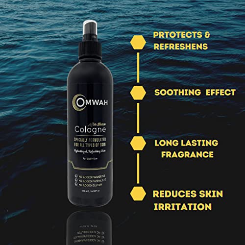 OMWAH Men¡¯s After Shave Cologne For Men ? Soothing Post Shave for All Skin Types, Large 16.9 oz Bottle, Non-Greasy Mens Cologne, Hydrating & Reduces Skin harshness, Long Lasting Freshness