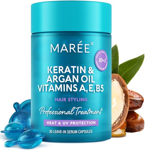 MAREE Hair Serum for Frizzy Hair - Keratin & Argan Oil Treatment