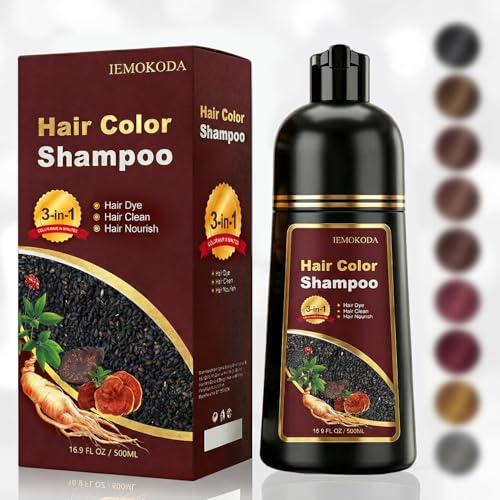 Burgundy Hair Dye Shampoo 3-in-1 for Gray Coverage - 16.9 Fl Oz