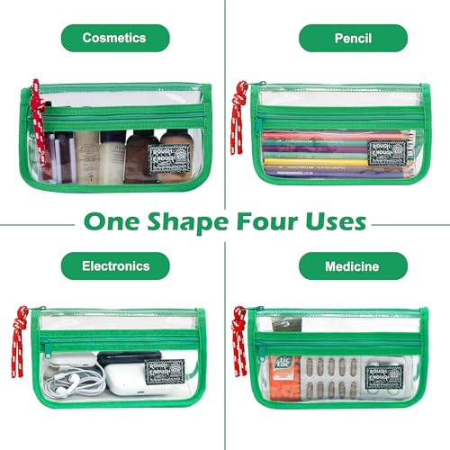 Rough Enough Clear TSA Approved Toiletry Bag Small Travel Makeup Case Organizer Pouch with Zipper for Women Men