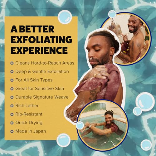 GOSHI Exfoliating Shower Towel Long Body Scrubber