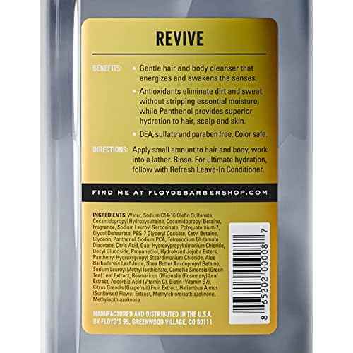 Floyd's 99 Revive 3 in 1 Men's Body Wash - Men's Shampoo, Body Wash, & Face Wash All-in One - Triple Action Formula - Moisturizing - 33 oz.