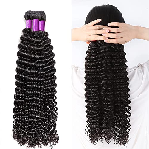 Deep Wave Brazilian Human Hair Bundles 3 Pack