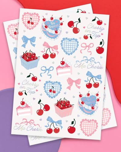 xo, Fetti Cherry Temporary Tattoos - 50 Iridescent Foil