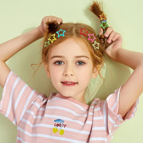 Star Hair Clips 100PCS Metal Snap Barrettes for Girls Women