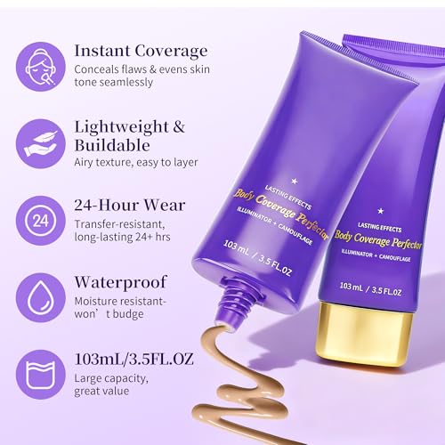 MyTend Waterproof Tattoo Cover Up Concealer for Scars & Bruises, Full Coverage Body Makeup, Long Lasting 3.5oz