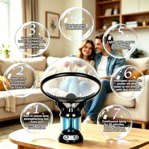 KINLITO 2-in-1 Face & Hair Steamer with Ozone, Ultrasonic Mist for Spa & Deep Cleansing