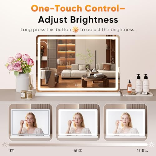 Sweetcrispy 22"x32" LED Vanity Mirror with Smart Memory & USB
