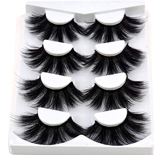 3D Mink 25mm False Eyelashes - Fluffy Wispy Lashes (4 Pairs)
