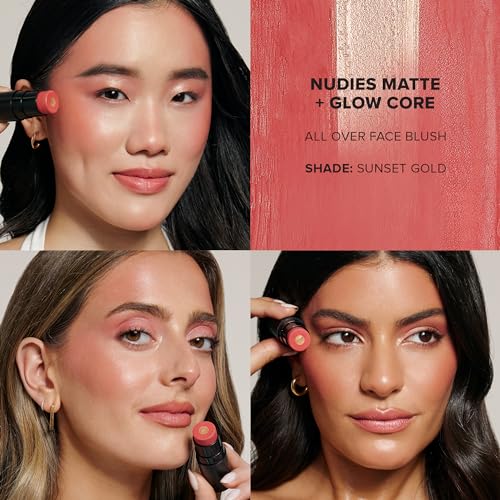 Nudestix Nudies Matte + Glow Core Cream Blush Stick – Multi-Use Radiant Blush for Cheeks, Eyes & Lips