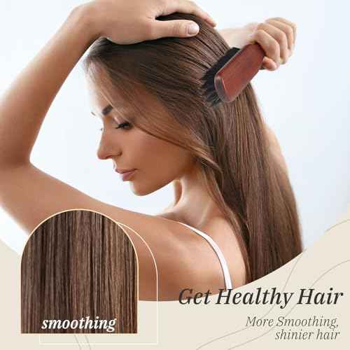 BESTOOL Hair Brush,Pure Boar Bristle Hair Brush for Better Hair Texture Slick Back Brushes for Women Men and Kids Best for Sensative Scalp Medium Thin and Fine Hair Smoothing Flyaways, Edge Control