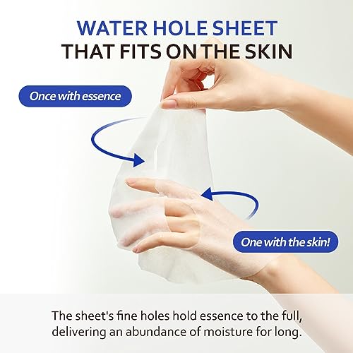 T'ELSE Blue Agave Hyaluronic Acid Mask 25ml*5ea, Watery Sheet Facial Mask with Close Adhesion, Moisturizing Facial Essence with Excellent Hydration, Long-Lasting Moisturizing, Korean Skin Care